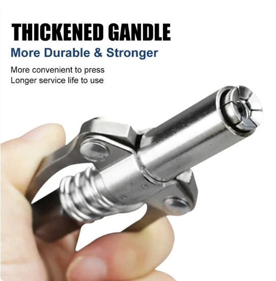 Grease Gun Coupler Double Handle High Pressure Quick Release Lock Oil Nozzles gallery