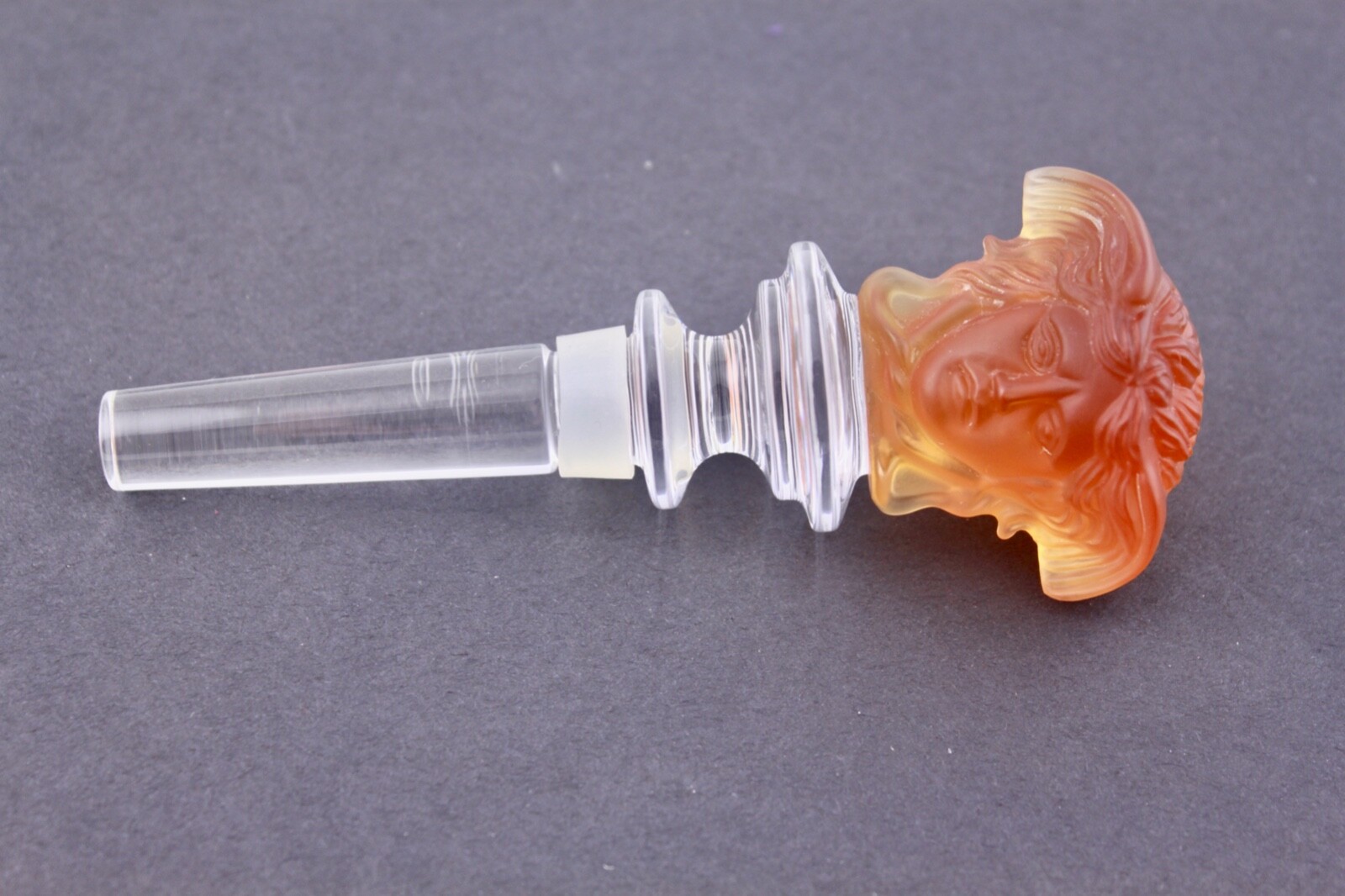 VERSACE ROSENTHAL AMBER CRYSTAL MEDUSA BOTTLE STOPPER - MINT gallery