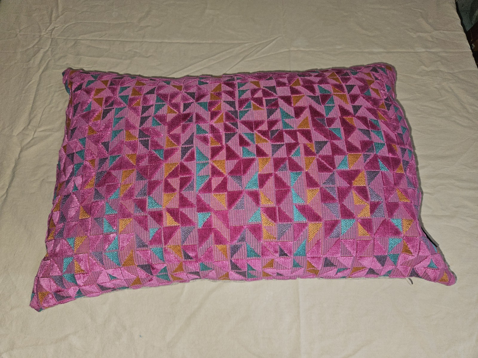 MM Studio Geometric Pink Blue Orange Rectangular Pillow 24 x 15 gallery