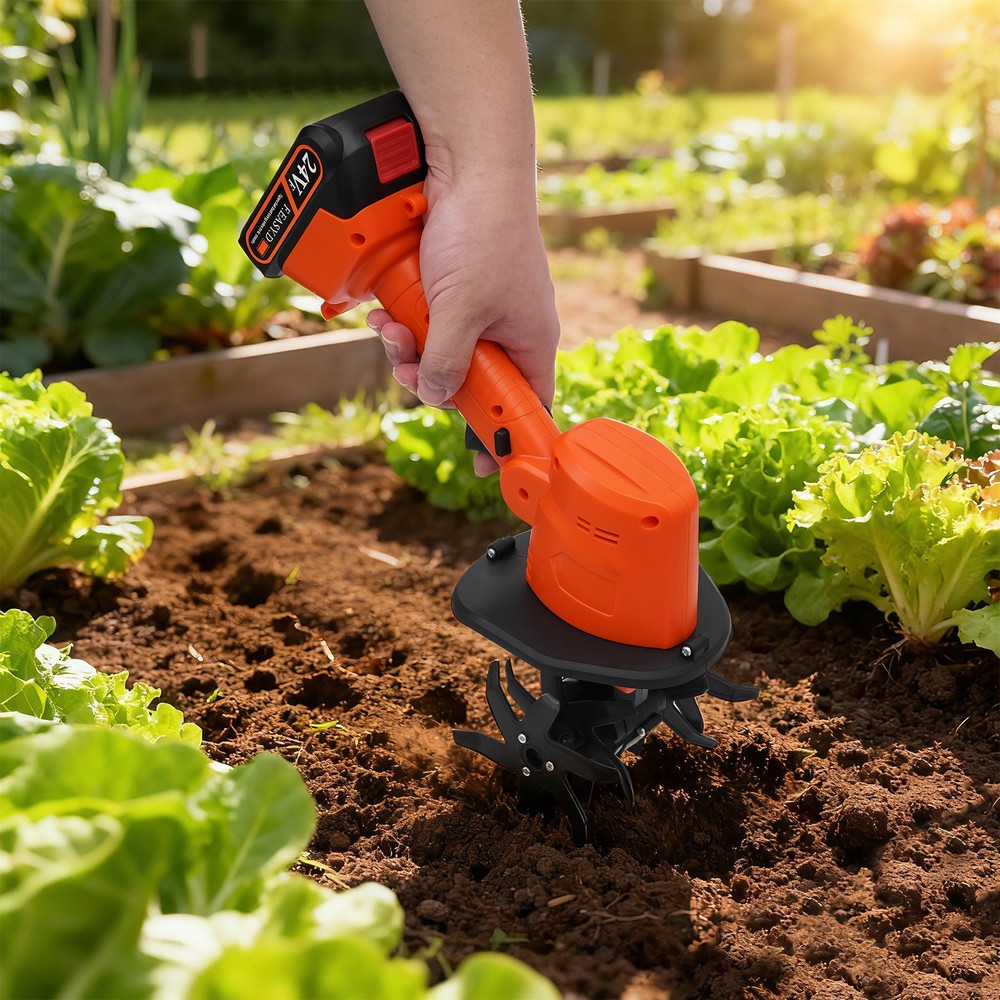 Compact Tiller Lightweight Electric Handheld Tilling Machine Rechargable
