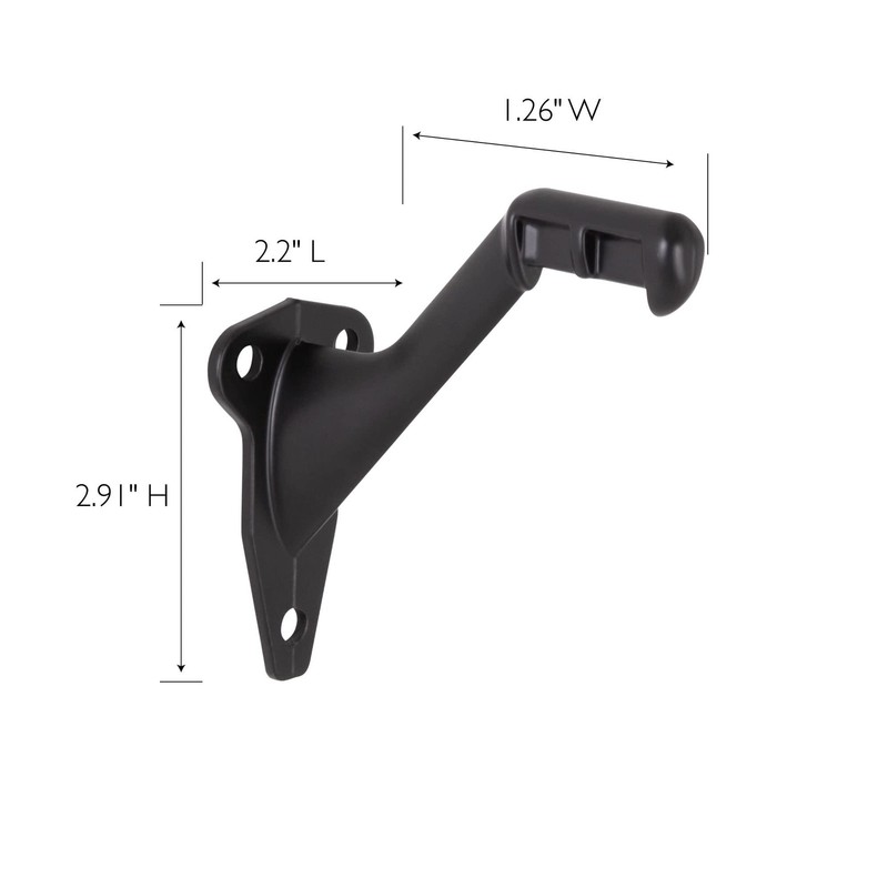5-Pack Standard Handrail Brackets for Stairways and Hallways, Matte Black – ,... gallery