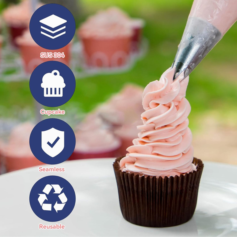 3Pcs 1M Cake Piping Tips, Decorating Supplies, Nozzles for Buttercream, Icing, B gallery