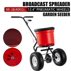 90LB Broadcast Spreader Walk Behind Push Grass Seed Spreader Fertilizer Spreader