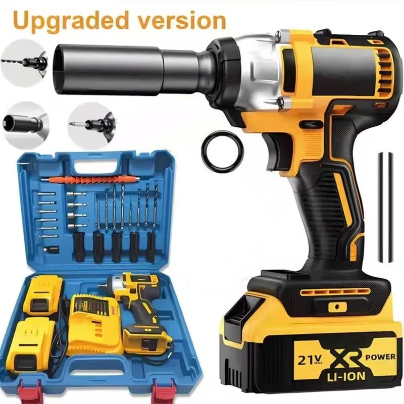 1/2" Electric Cordless Impact Wrench Drill Screwdriver Bits 2X Li-ion Battery gallery