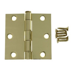 Warwick 3 Pack 3″ Door Hinges Square Corner Polished Brass DA3011PB