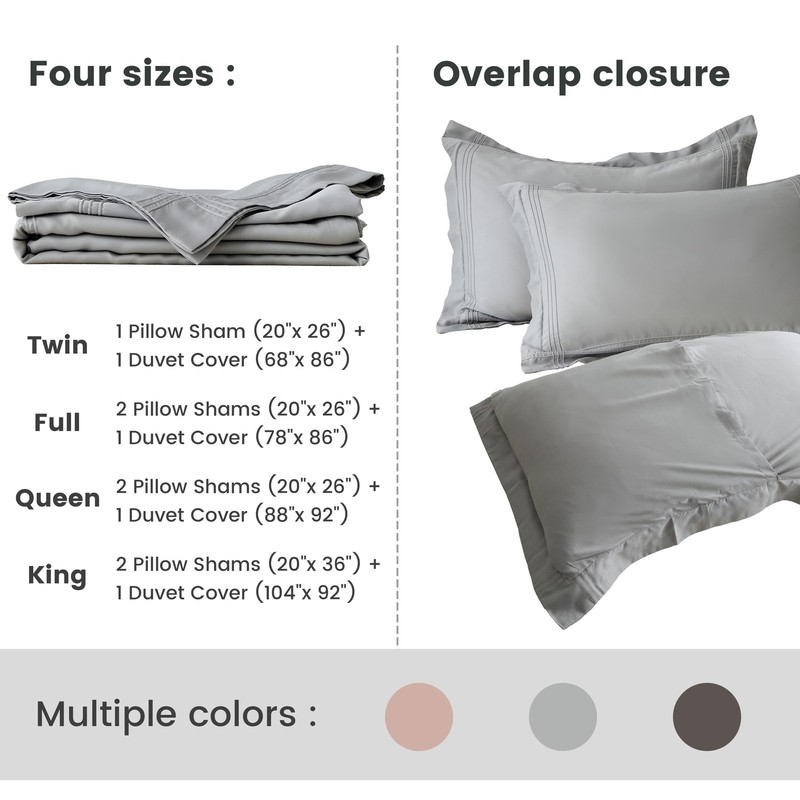 Simple&Opulence Simpleopulence 100 Lyocell Tencel Duvet Cover Set 3 Pieces gallery