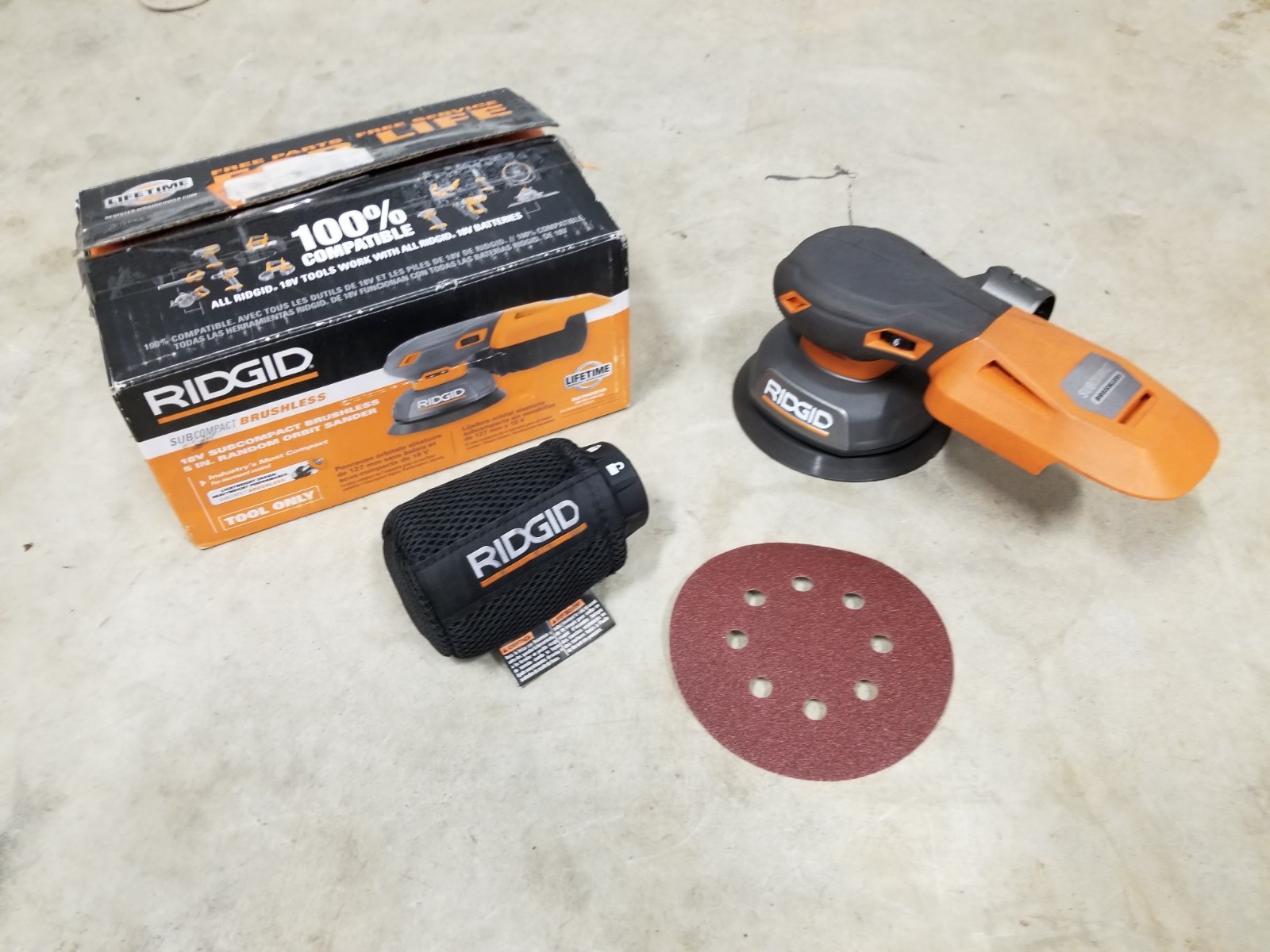 RIDGID R870651 18-Volt Cordless Brushless Random Orbit Sander - Tool Only gallery
