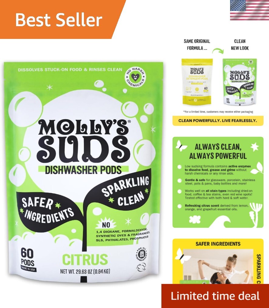 Cruelty-Free 60 Count Dishwasher Pods - Sparkling Clean with Zero Residue gallery