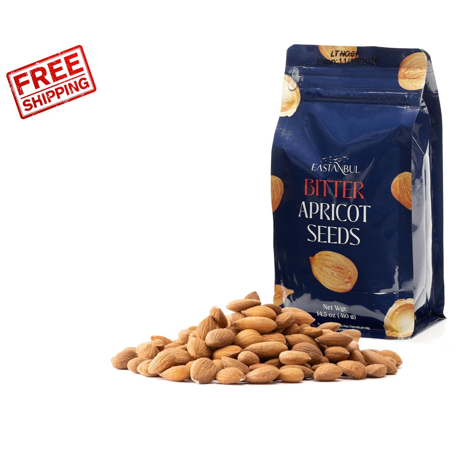 Organic Bitter Raw Apricot Kernel Seeds 14oz Gluten Free USDA 1 lb gallery
