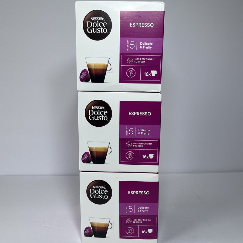 Nescafe Dolce Gusto Coffee Capsules, Espresso Intensity 5, 48 Pods, BB 02/2027 gallery