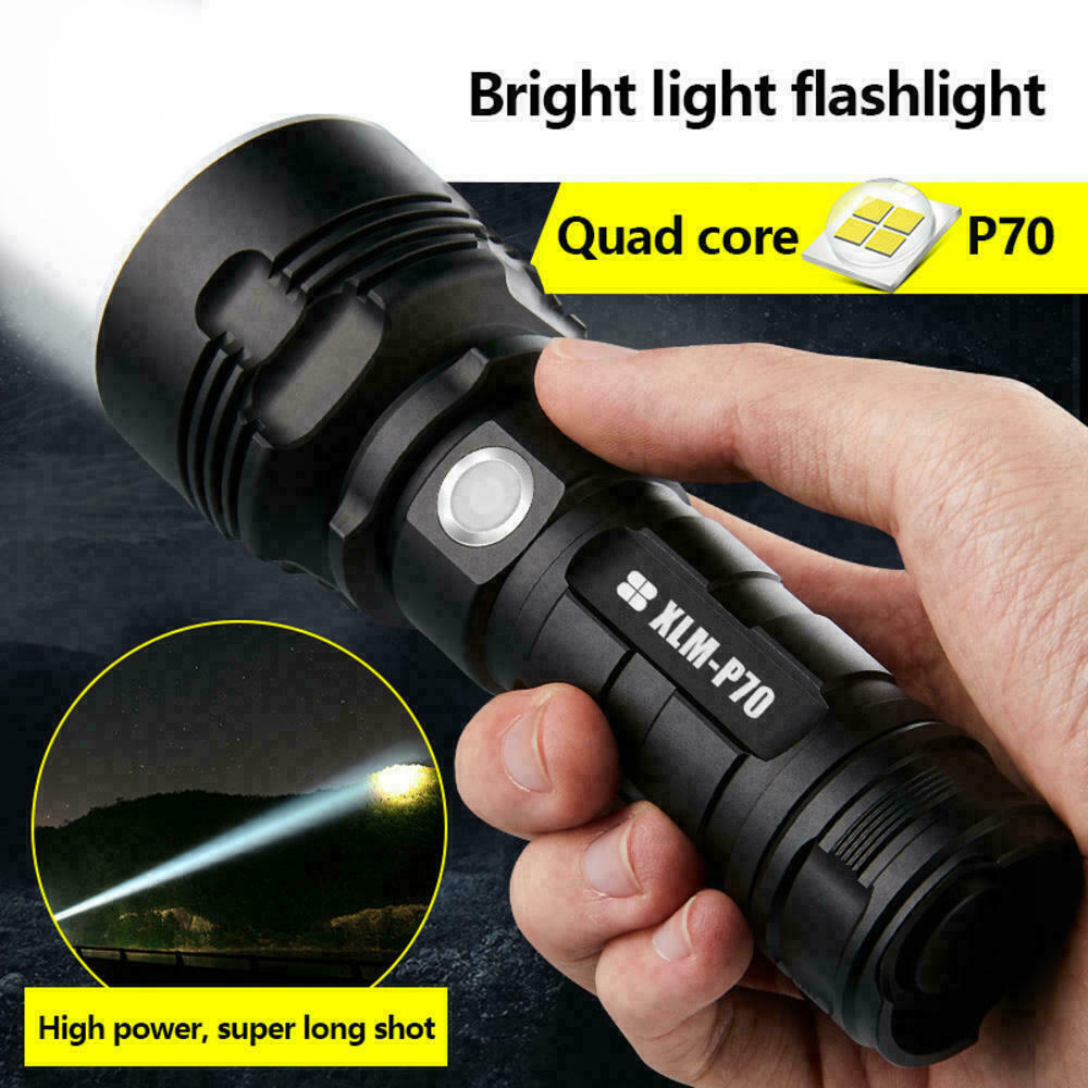 Super-Bright Flashlight with 4 CORES led Tactical Torch LED Rechargeable gallery