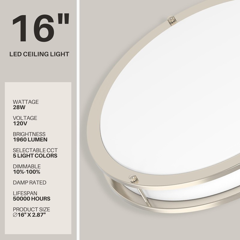 DYMOND LED Ceiling Light Flush Mount Dimmable Adjustable Lighting from Warm W... gallery