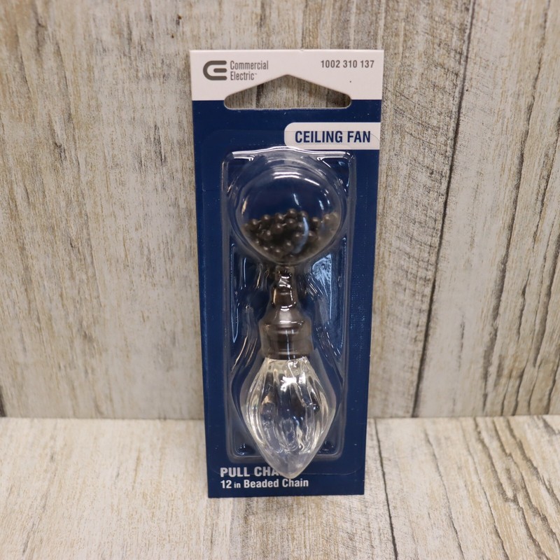 2Pc- Decorative Ceiling Fan Pull Chain Replacement, 12" Beaded, Glass Light Pull gallery