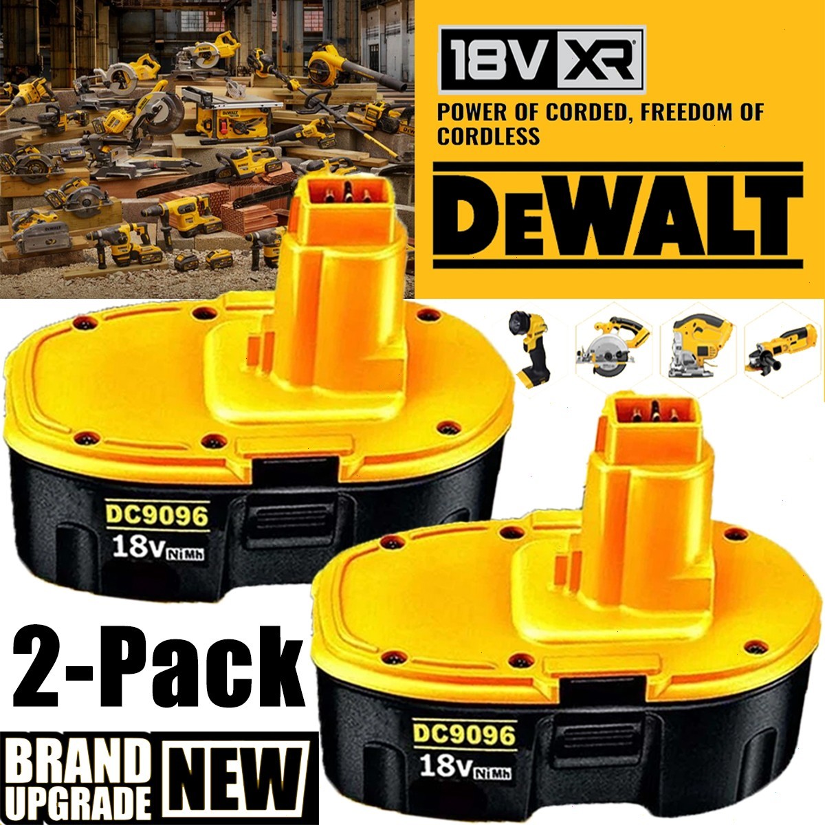 4PACK 2PACK 18V For Dewalt 18 VOLT XRP Ni-MH 7.0Ah Battery DC9099 DC9096 DC9098 gallery