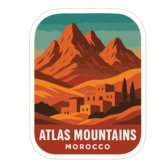 Atlas Mountains Morocco Sticker Decal Vinyl Die-Cut Symbolic Landmark Design gallery