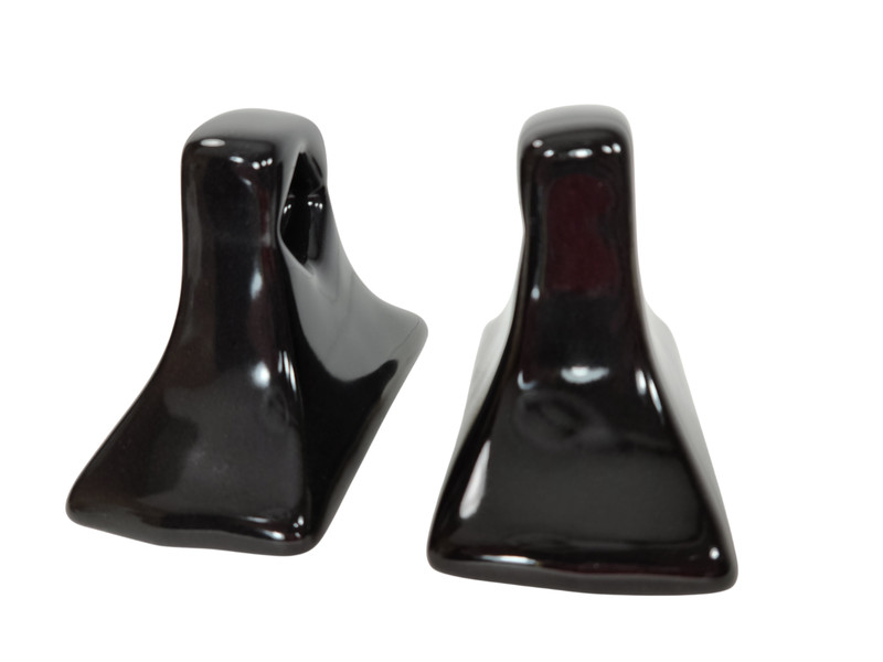 Black Ceramic Towel Bar Rod Rack Post Holder Brackets Mid Century Modern Retro gallery
