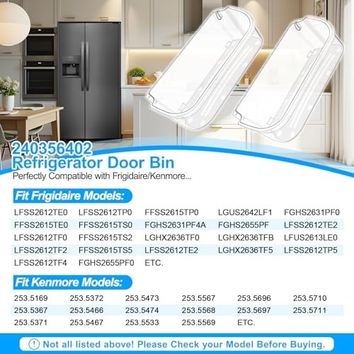 2 Pack Refrigerator Door Bin Replacement, Compatible with Frigidaire Models, Dur gallery