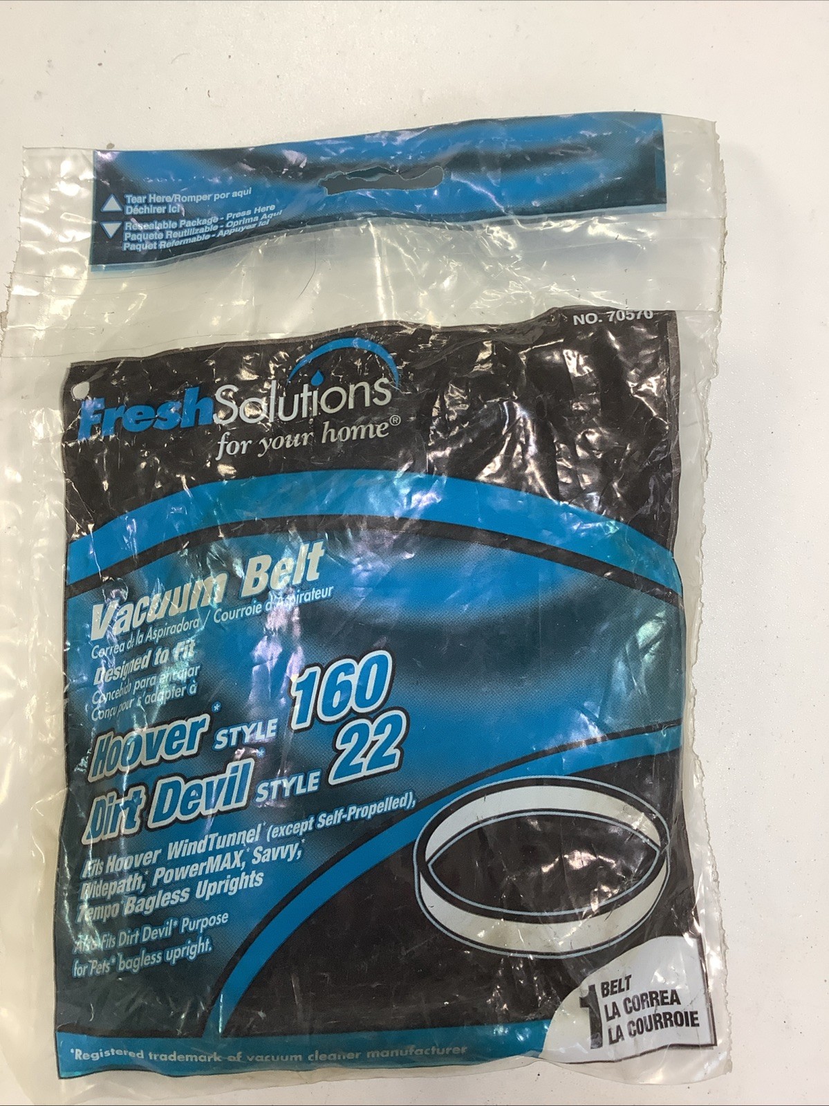 Fresh Solutions Hoover Style 160 & Dirt Devil Style 22 Vacuum Belt 70570 gallery