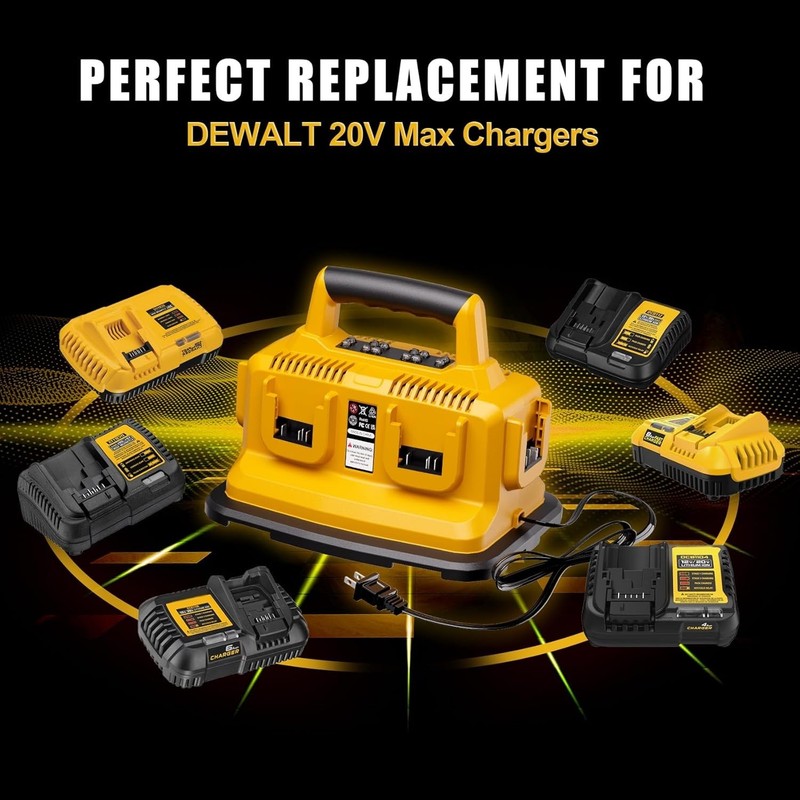 For Dewalt 20V 60V Max 6 Port Multi Fast Charger Station DCB104 DCB118 DCB1112 gallery