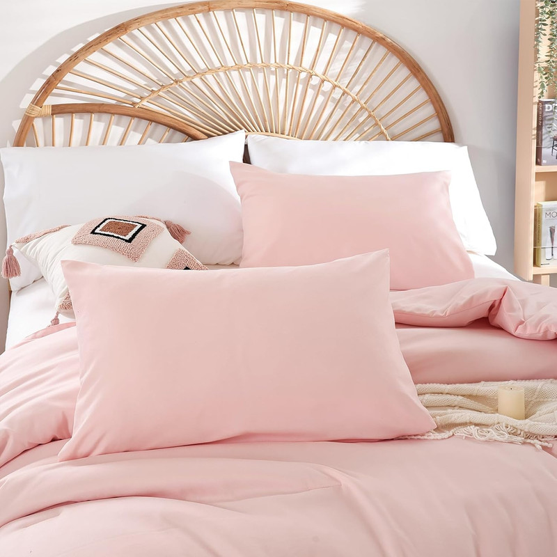 Queen Microfiber Comforter Set Blush Pink All Season Lightweight 3 Piece gallery