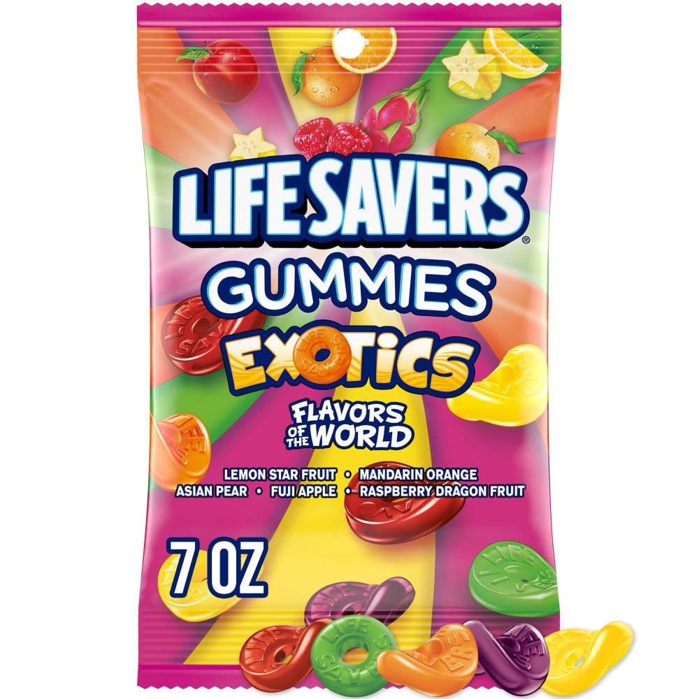 LIFE SAVERS Exotics Gummy Candy, 7 oz Bag gallery