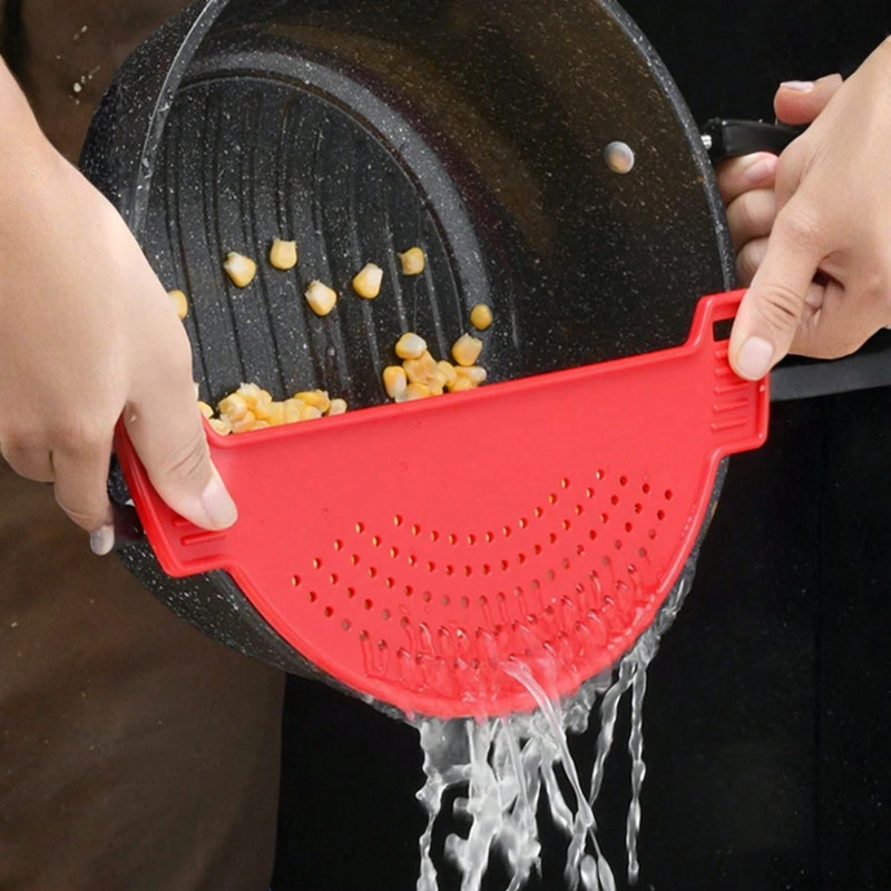 Adjustable Clip On Strainer All Pots and Pans For Meat Vegetables Food Strainer gallery