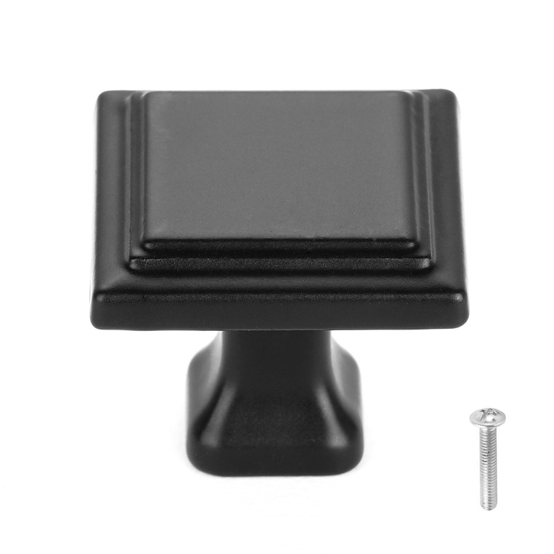 Black Square Cabinet Drawer Pull Knobs Handles for Kitchen Bathroom Hardware Lot gallery