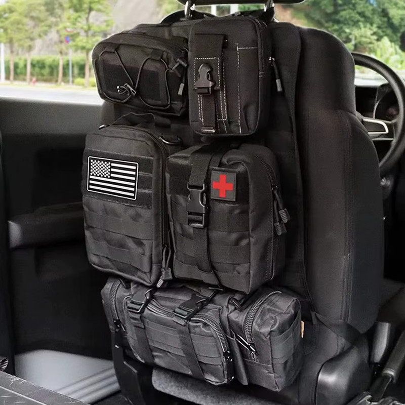 High Quality Multifunction 55*37CM 600D 6PCS in 1 Car Back Seat Tactical Hanging gallery