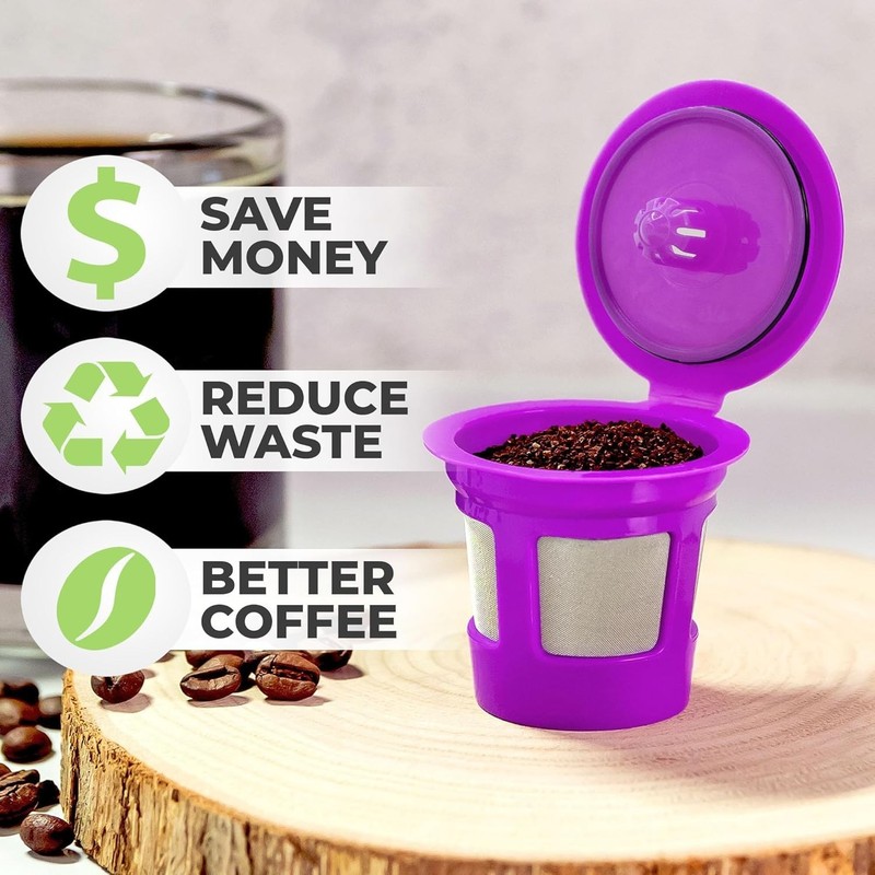 7 Pack Reusable Refillable Single K-Cups Coffee Filter Pod for Keurig K525,K550 gallery