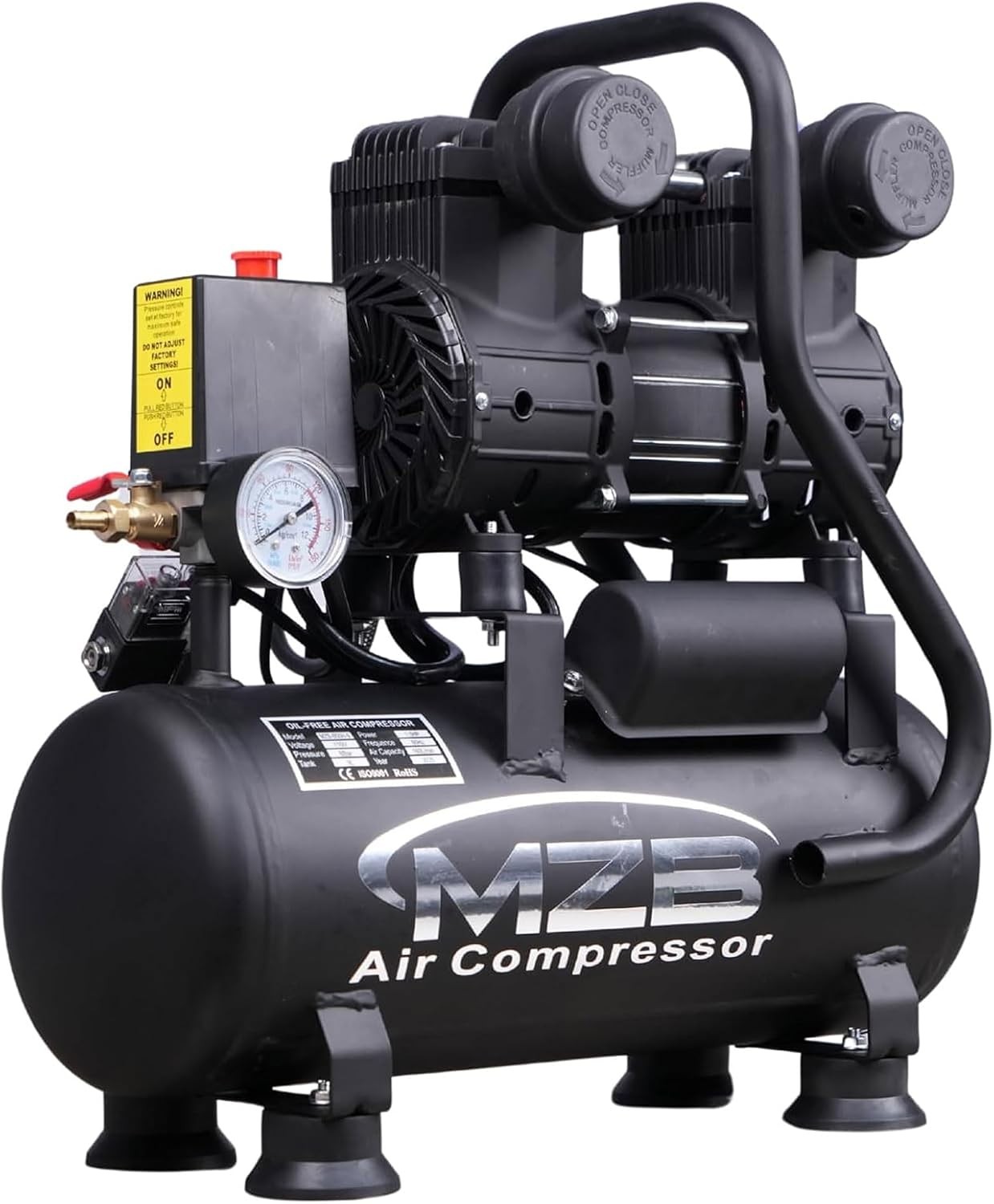 Quiet Compressor 2.4Gal 115PSI 70dB Oil Free MZB gallery