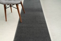 Non Slip Hallway Runner Rug, Solid Anthracite Grey Color, Sold-Priced Per Foot
