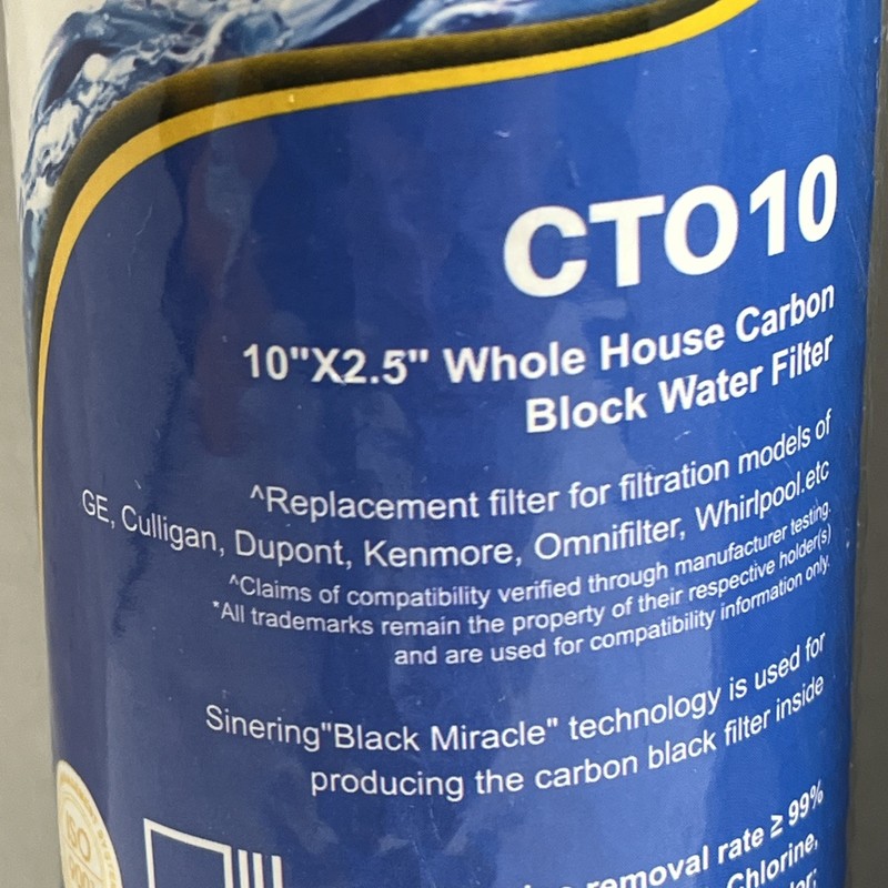 Excelpure CT010 Sintering Activate Carbon Block Water Filter 10" x 2.5" Sediment gallery