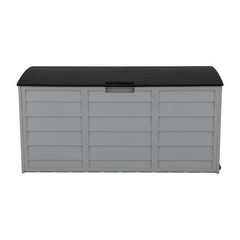Gray 120gal Outdoor Storage Deck Box Large Bin Patio Garden 75-Gal Container