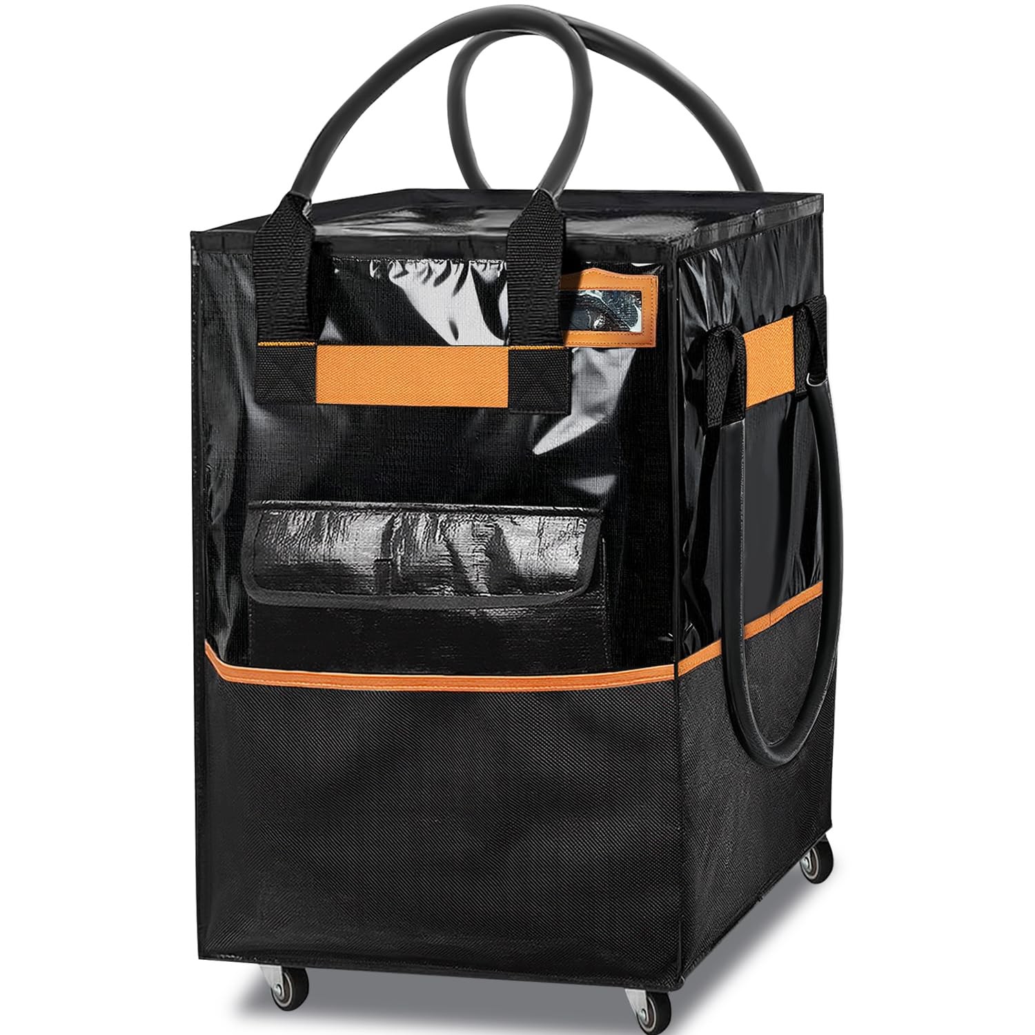 Reusable Grocery Bag on Wheels, 130L Large-Capacity Zippered Roller Tote, Carrie gallery