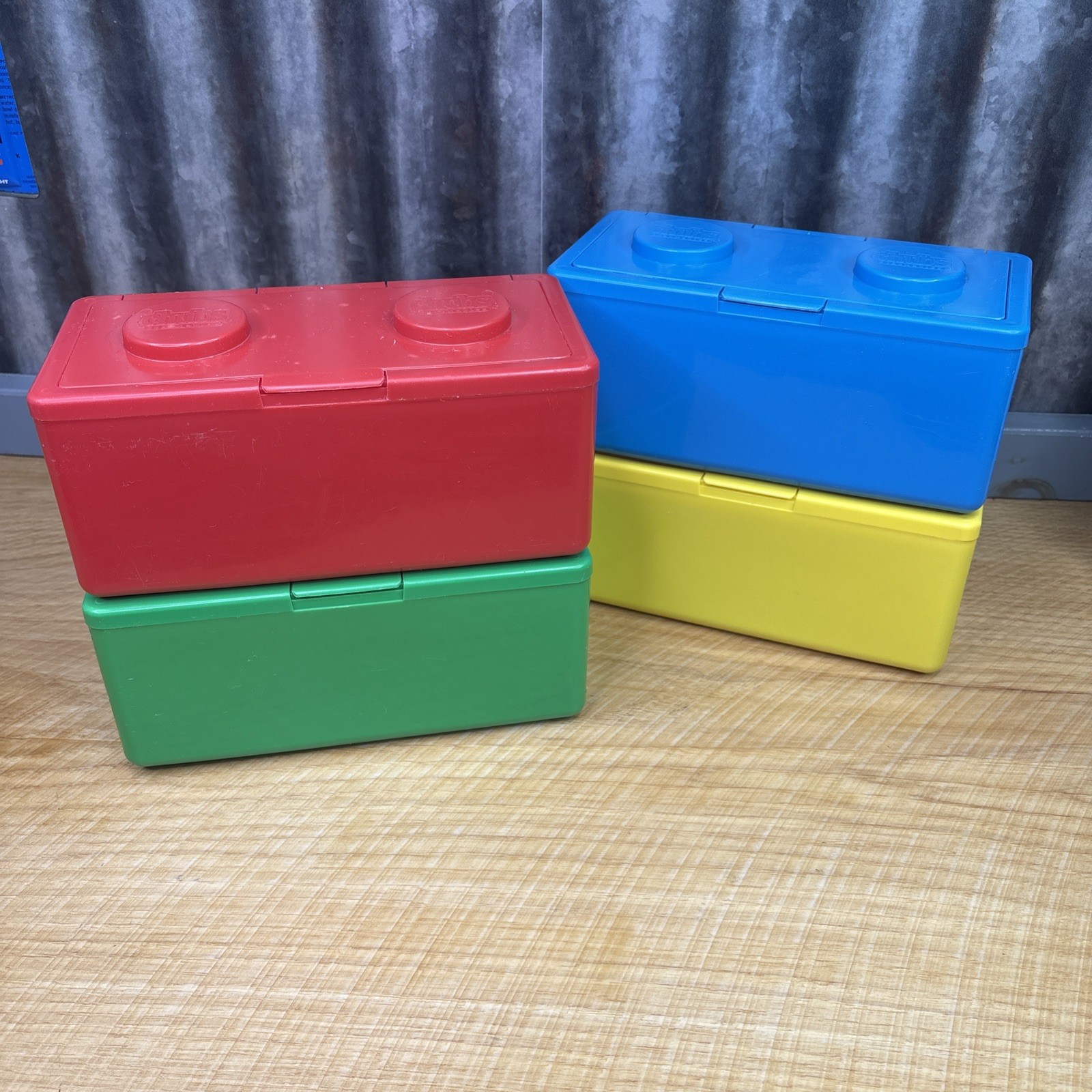 Chubs Stackables 4 Empty Building Blocks Empty Canister Baby Wipe Container gallery