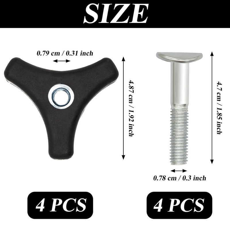 4 Sets Lawn Mower Triangle Handle Knob Bolts Universal Fit Honda & Most Models gallery