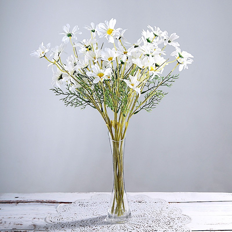 WHITE 6 Bushes 20" SILK ARTIFICIAL DAISY FLOWERS Sprays Wedding Party Supplies gallery
