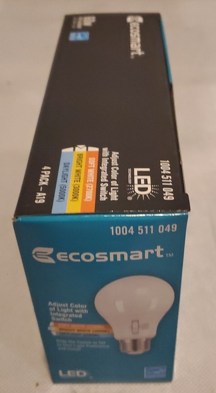 Ecosmart LED 60w Replacement Dimmable Bulb A9A19A60WT20C04 4 Pack E345327 gallery