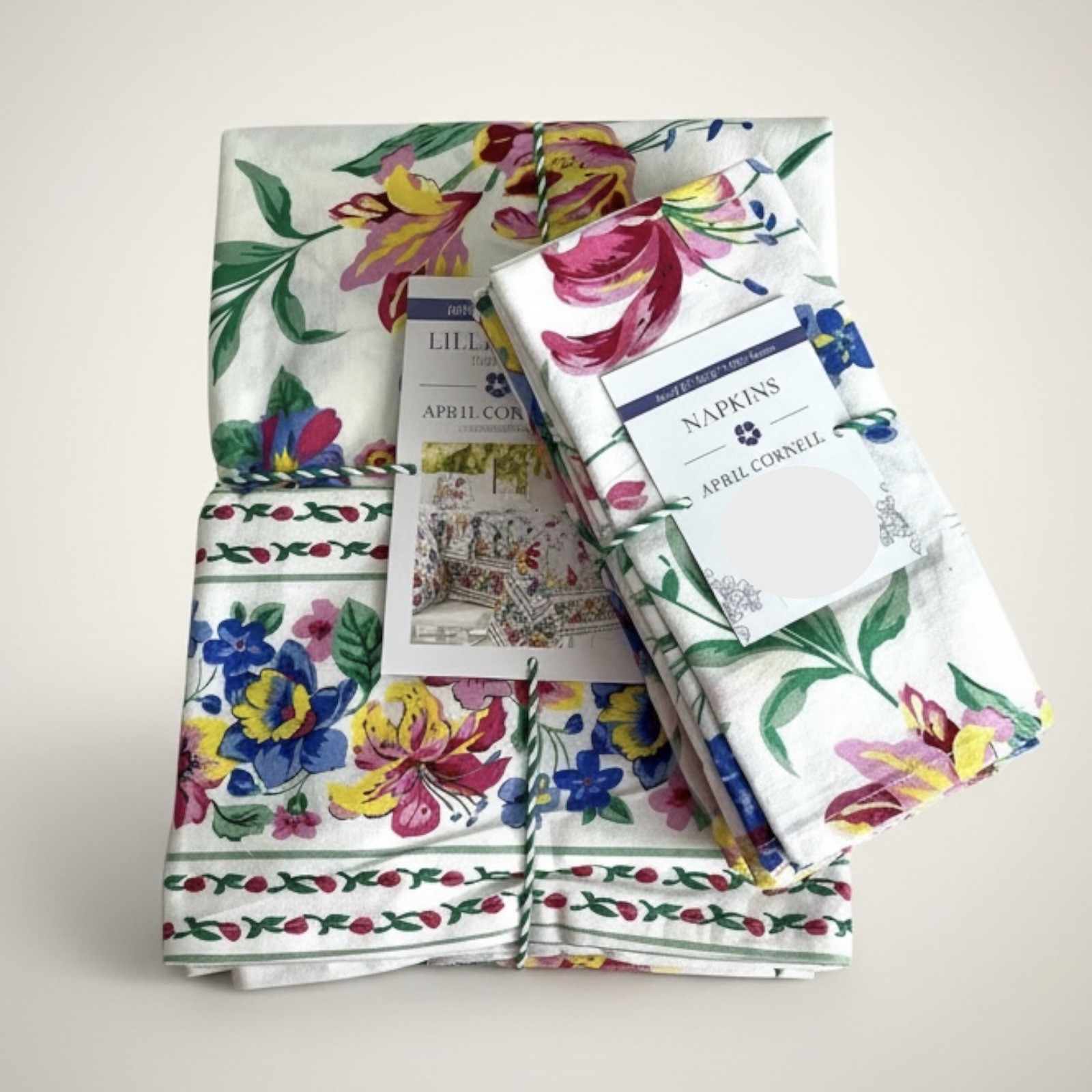 April Cornell Lillianna Floral Tablecloth 60x102 Colorful 12 Cloth Napkins 13 PC gallery