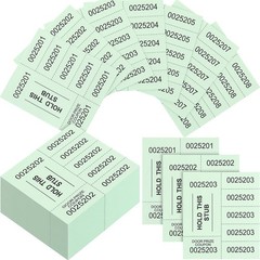 504 Sheets 5 Bid Raffle Ticket Different Numbers Chinese Auction Light Green