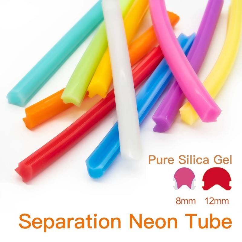 Separated Neon Flexible LED Light Strip Cover 8/12mm Bendable Silicone Diffuser gallery