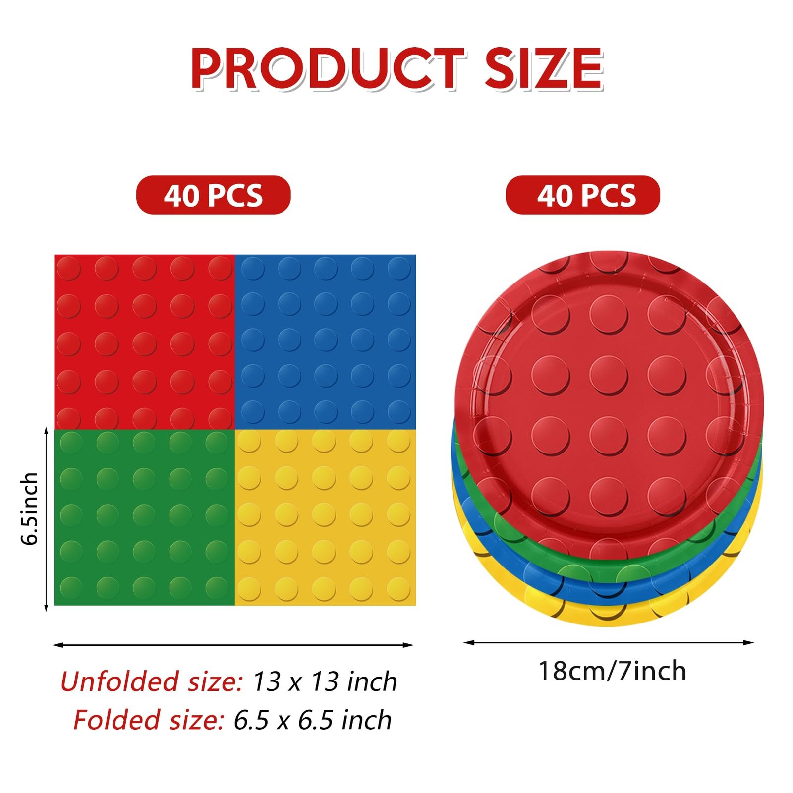80PCS Building Blocks Themed Birthday Party Decorations Colorful Building Block gallery