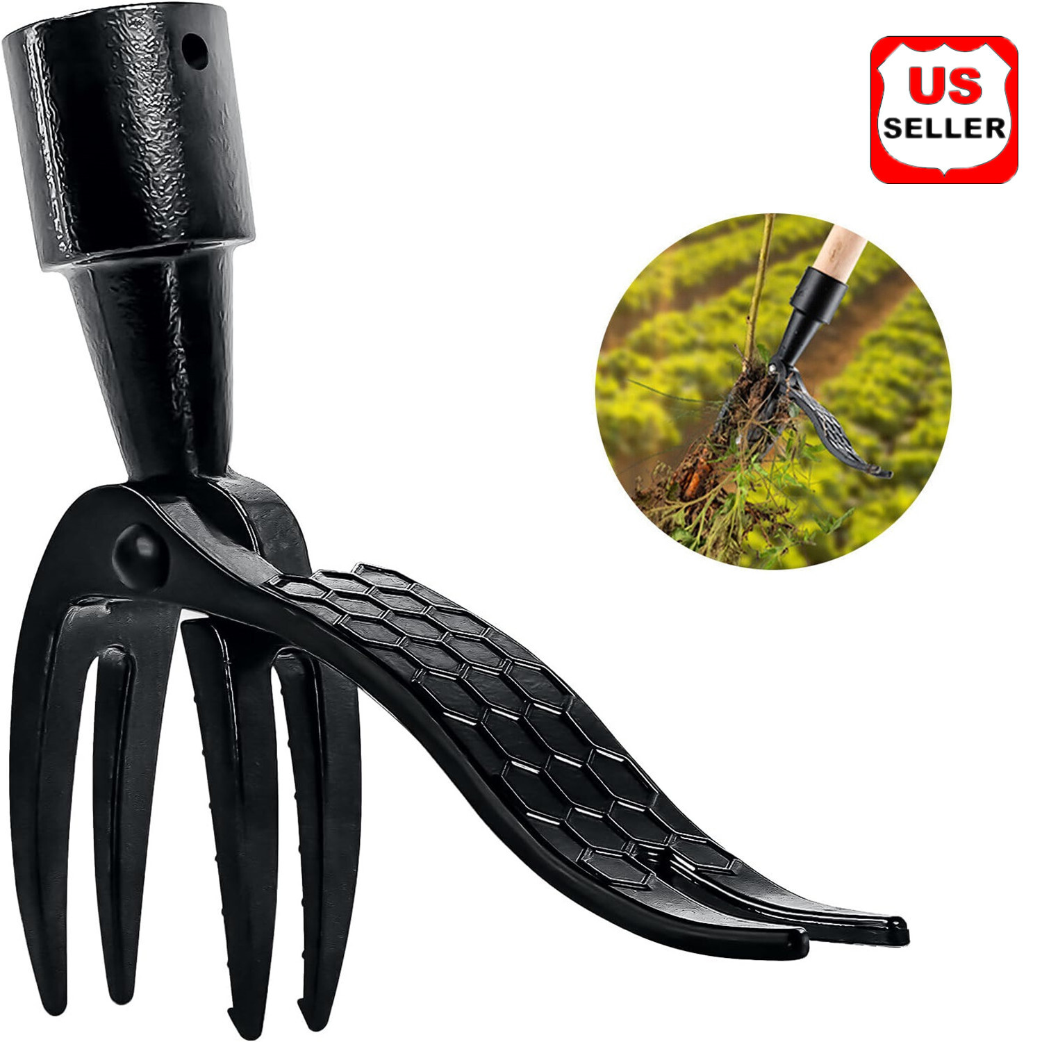 Weeder Puller Stand Up Weed Tool Handle Claw Garden Outdoor Root Remover Killer gallery