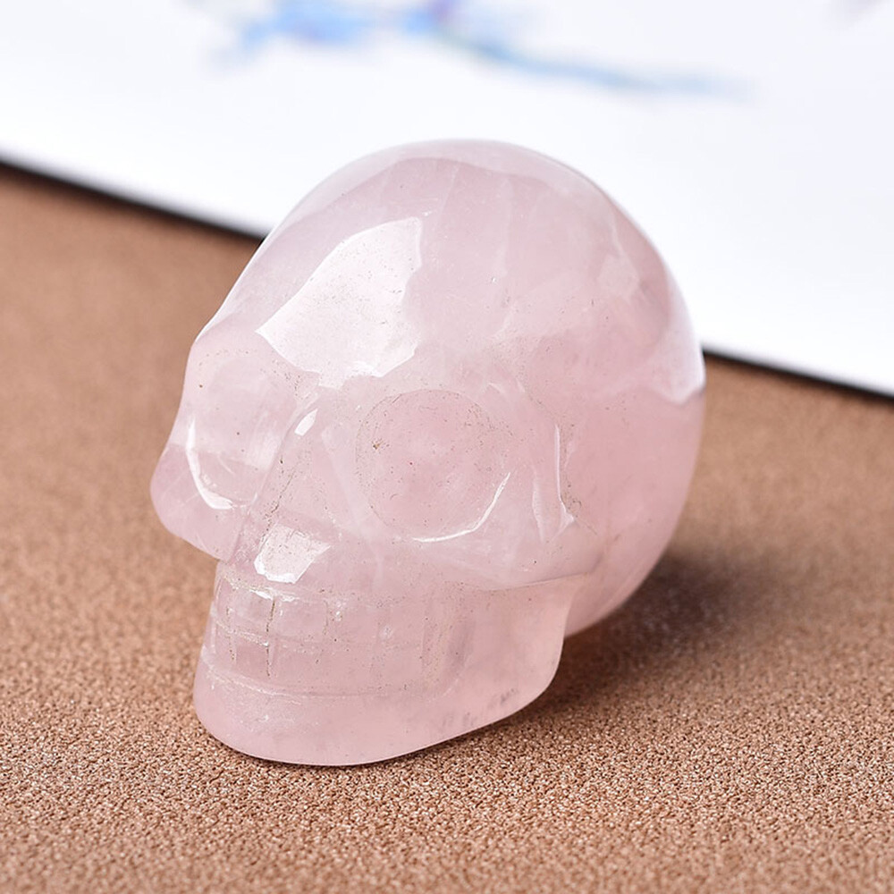 2" Natural Halloween Quartz Crystal Skull Carved Obsidian Amethyst Malachite 1pc gallery