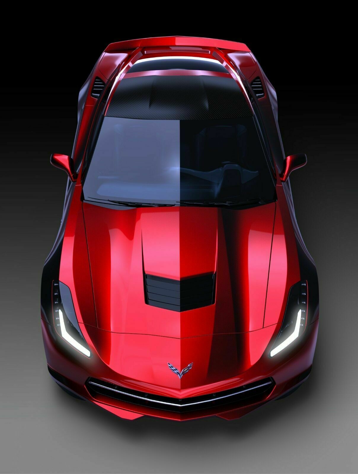 2014 Chevy Corvette C7 (top view) - Poster 20x30 gallery
