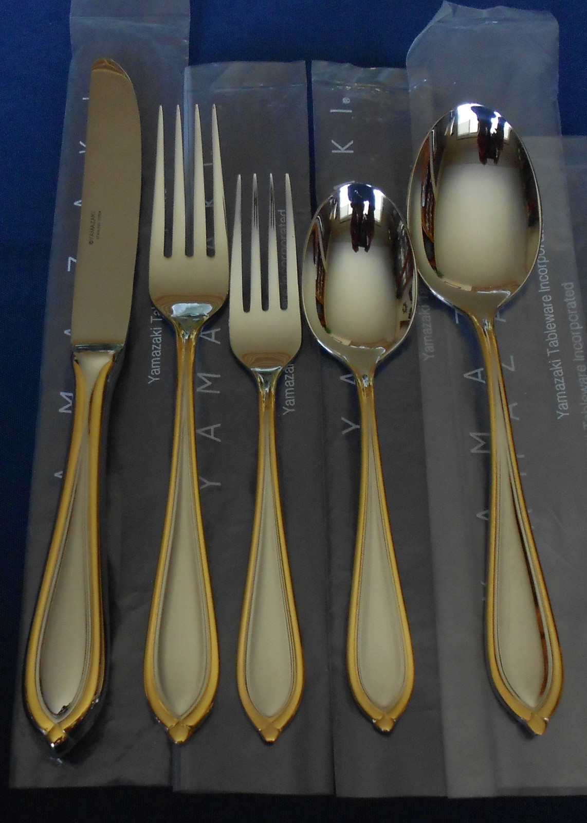 Yamazaki Stainless ARIANA Gold Accent Open Stock - You Choose the Piece 18/8 gallery