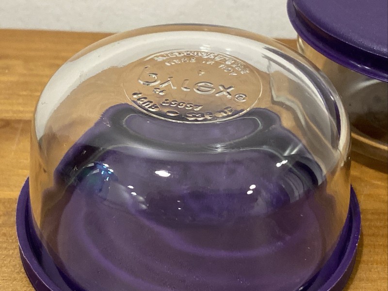 pyrex 7202A 1 Cup 236 mL Clear Round Glass Food Storage Bowl Lid Made in USA Set gallery