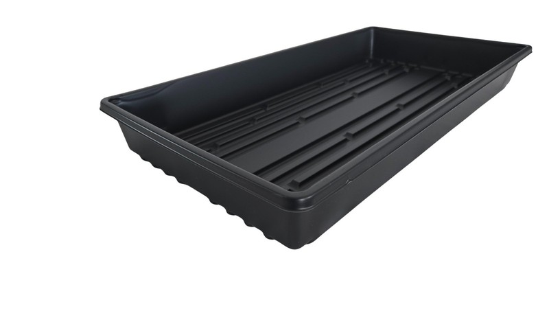 Solid Bottom Trays - No Holes - Black Plastic - Seed Starting Trays - Choose Qty gallery