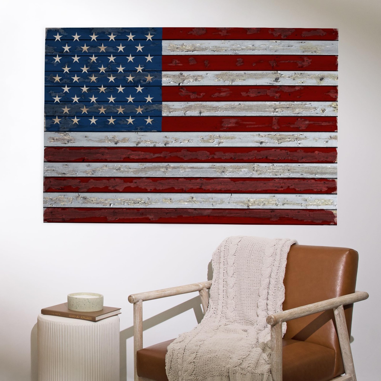 36x54 Inch Giclee Art Print Wall Decor, Distressed American Flag gallery