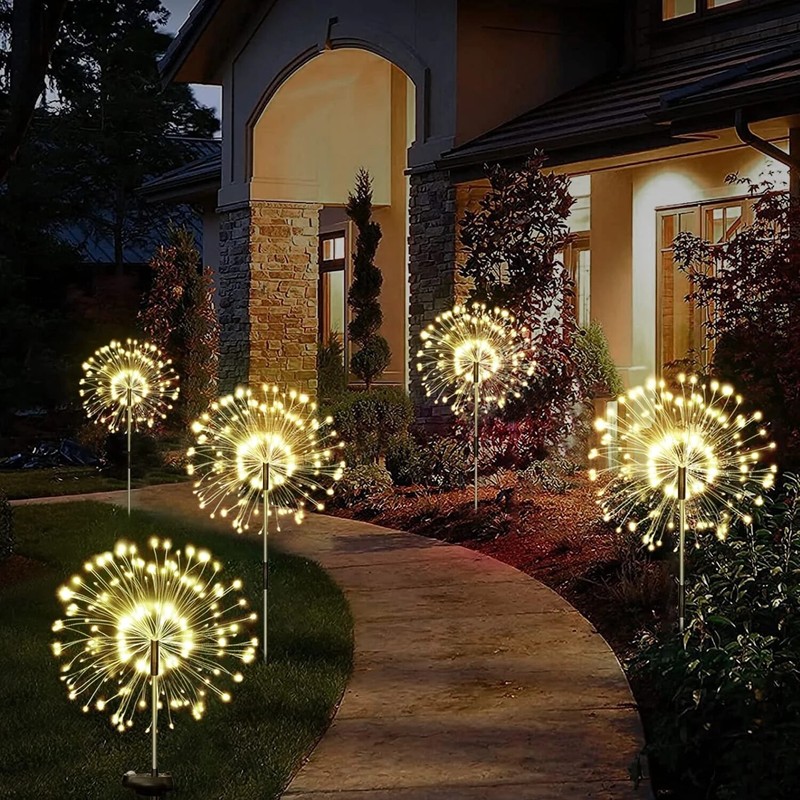 150 LED Solar Firework Lights Garden Outdoor Waterproof Yard Backyard path Decor gallery